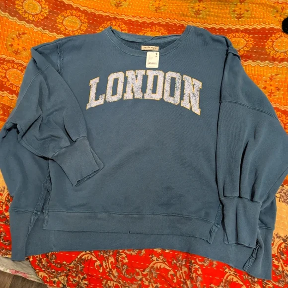 NWT Free People We The Free Graphic Camden in Navy Combo London, XL - Picture 4 of 8